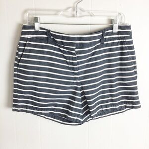 Loft Striped Size 8 4 Inch Shorts Summer Size Dark Gray  & White